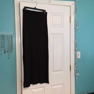 Plain black maxi skirt